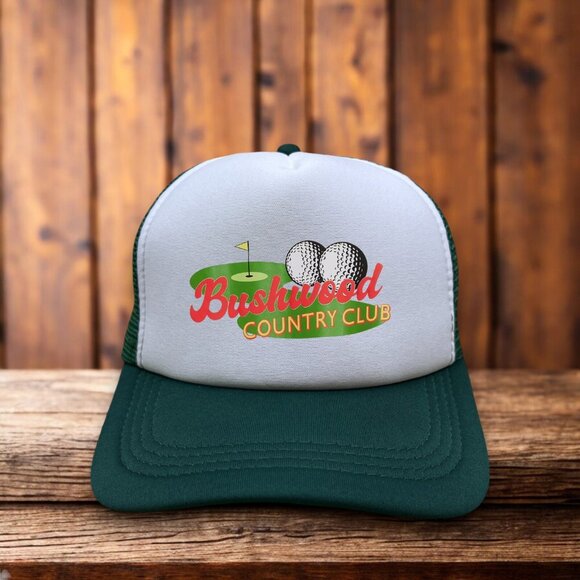 Caddyshack Bushwood Country Club Mens Trucker Hat Green 80s Golf Comedy Movie - Picture 1 of 4